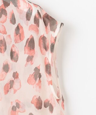 自由区 【カタログ掲載・洗える】グラデーションペタルプリント ワンピース カーキ×ピンク