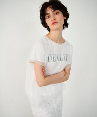  チュールレイヤードトップ