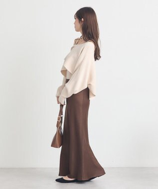 earth music&ecology 【2WAY】【洗濯機洗い可】SET2点クロスニット＋キャミソール Ivory