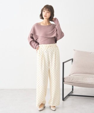 earth music&ecology 【2WAY】【洗濯機洗い可】SET2点クロスニット＋キャミソール Mocha