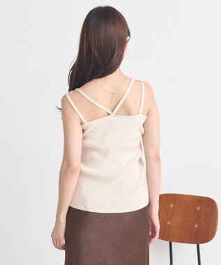 earth music&ecology 【2WAY】【洗濯機洗い可】SET2点クロスニット＋キャミソール Ivory