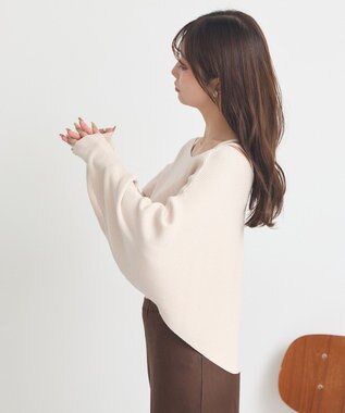 earth music&ecology 【2WAY】【洗濯機洗い可】SET2点クロスニット＋キャミソール Ivory