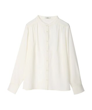 earth music&ecology バンドカラーブラウス Off White