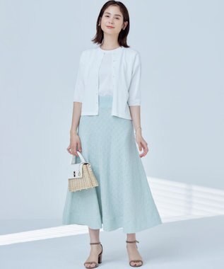 組曲 【2SET・WEB限定】フラワーレース5分袖ツイン ニット アイボリー系