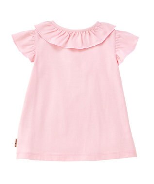 MIKI HOUSE HOT BISCUITS 【70-110cm】 天竺素材 フリル 半袖Tシャツ ピンク