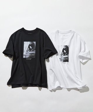 23区 S 【洗える】JANE PACKERコラボ フォトプリント Tシャツ ブラック(PHOTO)