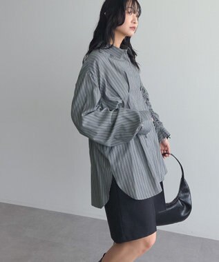 Green Parks 【WEB限定】ドロストシャーリングウエストタックシャツⅡ Charcoal Gray
