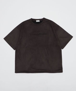 WEGO 【ユニセックス着用ITEM/MLサイズ展開】フェイクスウェードエンボスロゴT（SS） ブラック中濃色