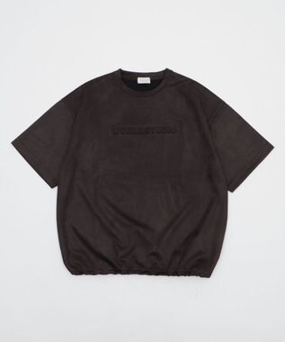 WEGO 【ユニセックス着用ITEM/MLサイズ展開】フェイクスウェードエンボスロゴT（SS） ブラック中濃色