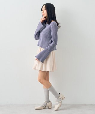 earth music&ecology ミニベロアダブルジップカーディガン Gray