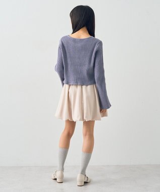 earth music&ecology ミニベロアダブルジップカーディガン Gray