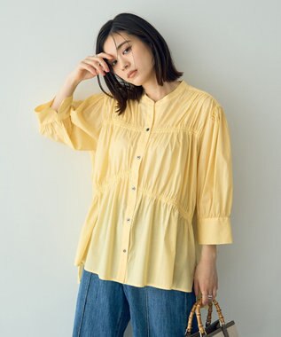 YECCA VECCA 【ORGABITS】ギャザーデザインシャツ