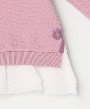 組曲 KIDS 【90-100㎝】フラワーキルト トレーナー ラベンダー