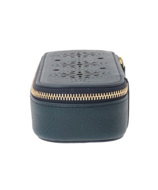 genten アーガイルカットワーク メガネケース ネイビーブルー