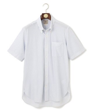 J.PRESS MEN 【J.PRESS PLUS】カノコインレイストライプパッチポケット シャツ/B.D. サックスブルー系1