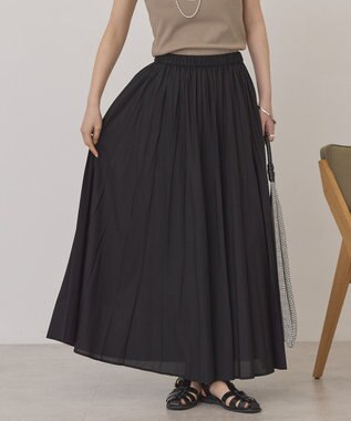 AMERICAN HOLIC 【選べる丈】シアープリーツスカート Black