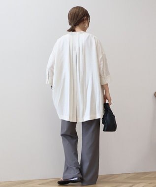 AMERICAN HOLIC 【WEB限定】接触冷感バンドカラーシャツチュニック Ivory