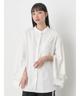 earth music&ecology リボンポイントシャツチュニック Off White