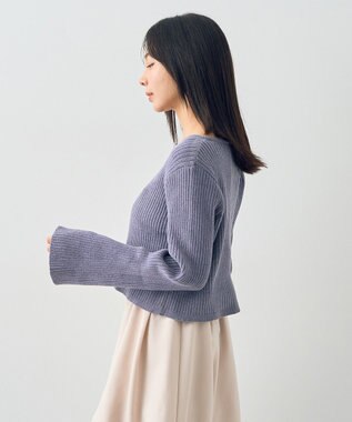 earth music&ecology ミニベロアダブルジップカーディガン Gray