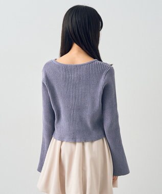 earth music&ecology ミニベロアダブルジップカーディガン Gray