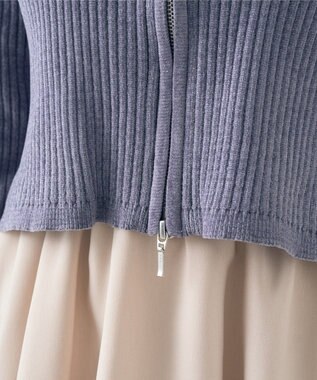 earth music&ecology ミニベロアダブルジップカーディガン Gray