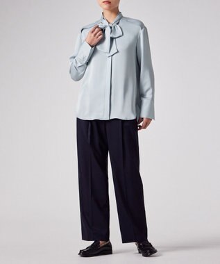 Paul Smith サテン ボウタイ ブラウス ライトブルー