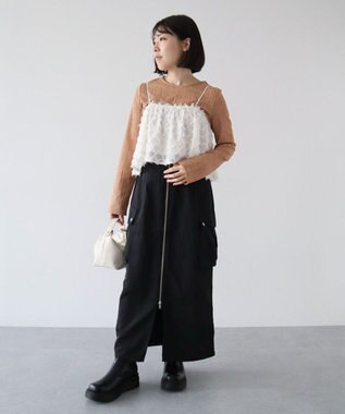 Green Parks ・ＥＬＥＮＣＡＲＥ　ＤＵＥフリンジジャカードビスチェ Ivory