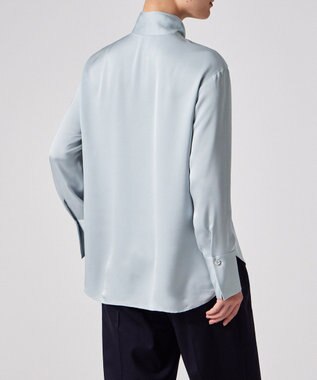 Paul Smith サテン ボウタイ ブラウス ライトブルー
