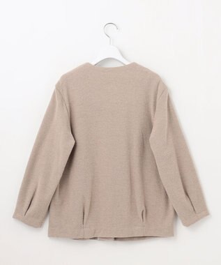 J.PRESS LADIES S ブークレー ノーカラーアウター ベージュ系