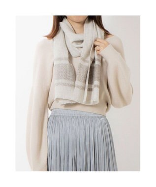 UNBILLION カシュネ cache nez / カシミヤボーダー縮絨マフラー