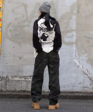 WEGO 【ユニセックス着用ITEM/MLサイズ展開】スリーブロゴグラフィックラグランT（LS） ブラックその他