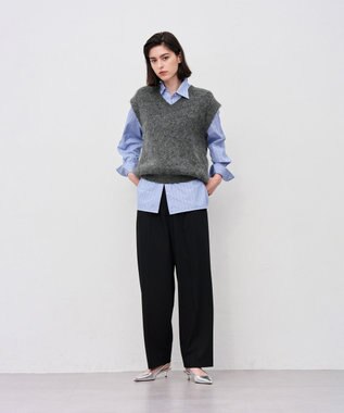 uncrave アルパカファーニット Vネックベスト チャコール