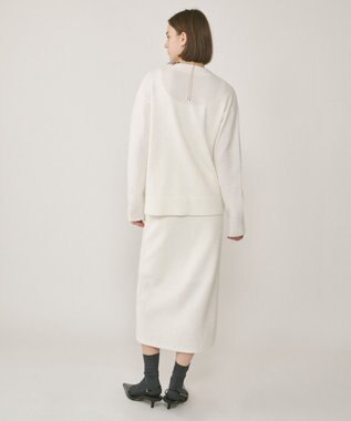 GRACE CONTINENTAL フィルムヤーンニットスカート ホワイト