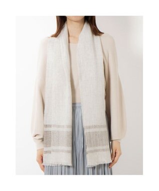 UNBILLION カシュネ cache nez / カシミヤボーダー縮絨マフラー GY