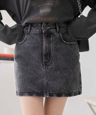WEGO 台形デニムミニスカート ブラックその他