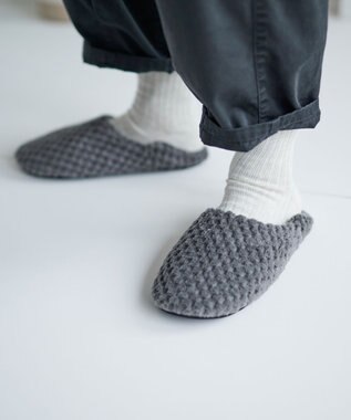 LOOM&SPOOL GRS綿毛布ルームシューズ グレー