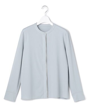 ICB 【洗える】 コンパクトモクロディ バンドカラーカットソー サックスグレー系