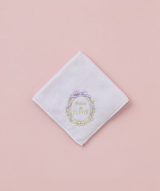 Maison de FLEUR リボンフレーム刺繍タオルハンカチ