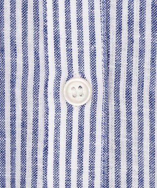 ANY 【洗える】ライトリネンクロス ワンピース ブルーストライプ