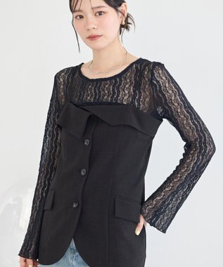 earth music&ecology レースプルオーバー Black