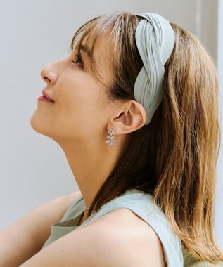 Tiaclasse ガラスダブルフラワーピアス シルバー