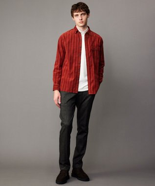 JOSEPH ABBOUD 【洗える/ソフトな肌触り】ミニパイルモック ネック Ｔシャツ アイボリー系