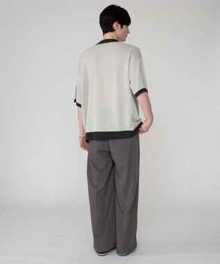 WEGO 【ユニセックス着用ITEM/MLサイズ展開】ワンポイントニットポロシャツ（SS） ライトグレー