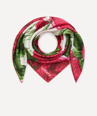 LIBERTY. カーライン ヘイズ 90x90 シルクスカーフ クリーム