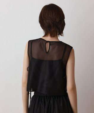 GRACE CONTINENTAL メッシュフラワートップ ブラック