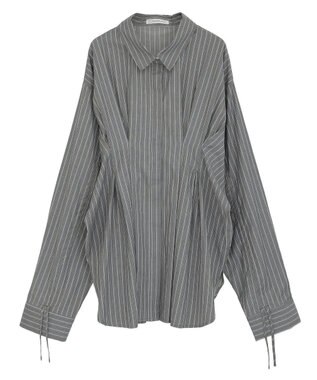 Green Parks 【WEB限定】ドロストシャーリングウエストタックシャツⅡ Charcoal Gray