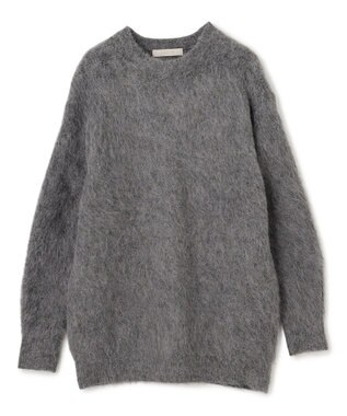 UNFILO アルパカシャギー ロングニット チャコール