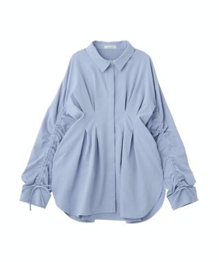 Green Parks 【WEB限定】ドロストシャーリングウエストタックシャツⅡ Blue