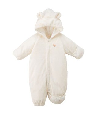 MIKI HOUSE HOT BISCUITS 【ミキハウス】【50-70cm】 マイクロファー ツーウェイオール 白×黄