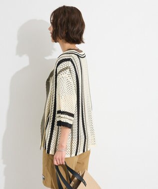 CRAFT STANDARD BOUTIQUE クロシェバイカラーニットプルオーバー Ivory